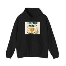 Office MVP Hoodie — Funny Coffee & Trophy Work Crewneck for Coworkers