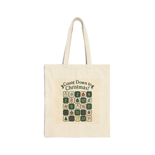 Christmas Countdown Tote Bag — Advent Calendar Canvas Shopper