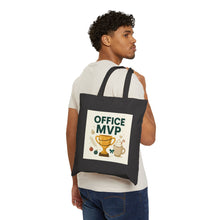 Office MVP Canvas Tote Bag — Award Trophy Coffee Design