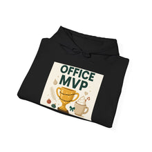 Office MVP Hoodie — Funny Coffee & Trophy Work Crewneck for Coworkers
