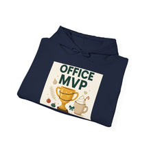 Office MVP Hoodie — Funny Coffee & Trophy Work Crewneck for Coworkers