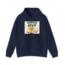 Office MVP Hoodie — Funny Coffee & Trophy Work Crewneck for Coworkers