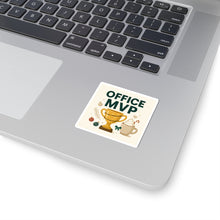 Office MVP Sticker — Trophy & Coffee Holiday Kiss-Cut Decal
