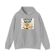 Office MVP Hoodie — Funny Coffee & Trophy Work Crewneck for Coworkers