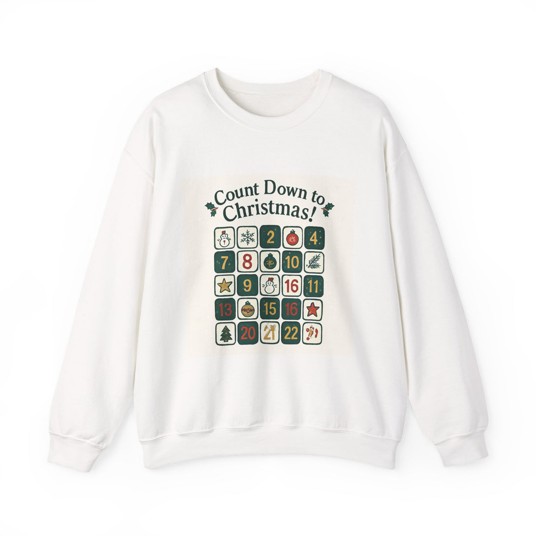 Advent Countdown Crewneck Sweatshirt – "Count Down to Christmas!" Holiday Advent Calendar Design