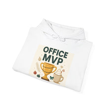 Office MVP Hoodie — Funny Coffee & Trophy Work Crewneck for Coworkers