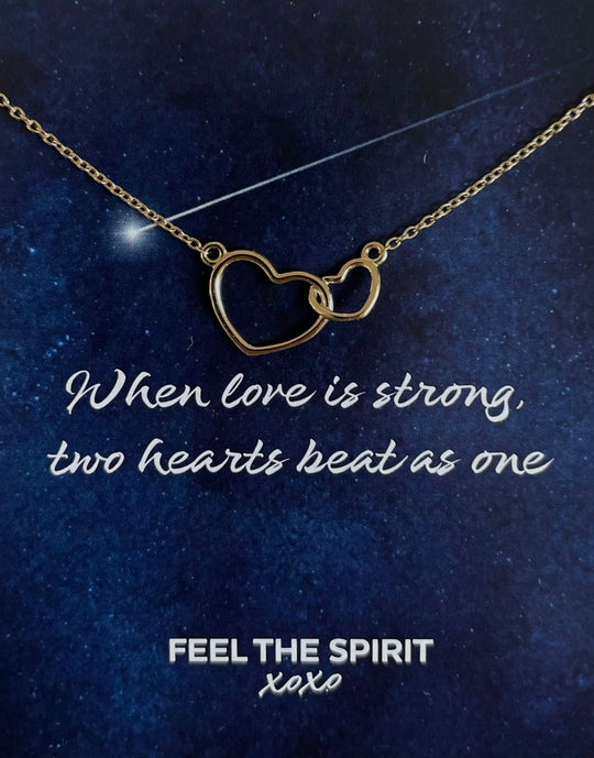 Ketting Twee Hartjes Goudkleur XN005G