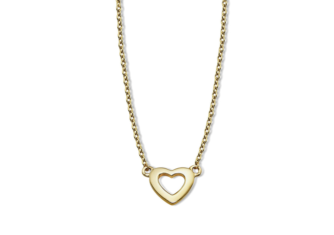 Ketting Open Hart Goudkleur Zilver XN001G