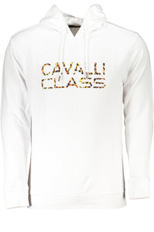 CAVALLI CLASS MEN'S WHITE ZIPLESS SWEATSHIRT